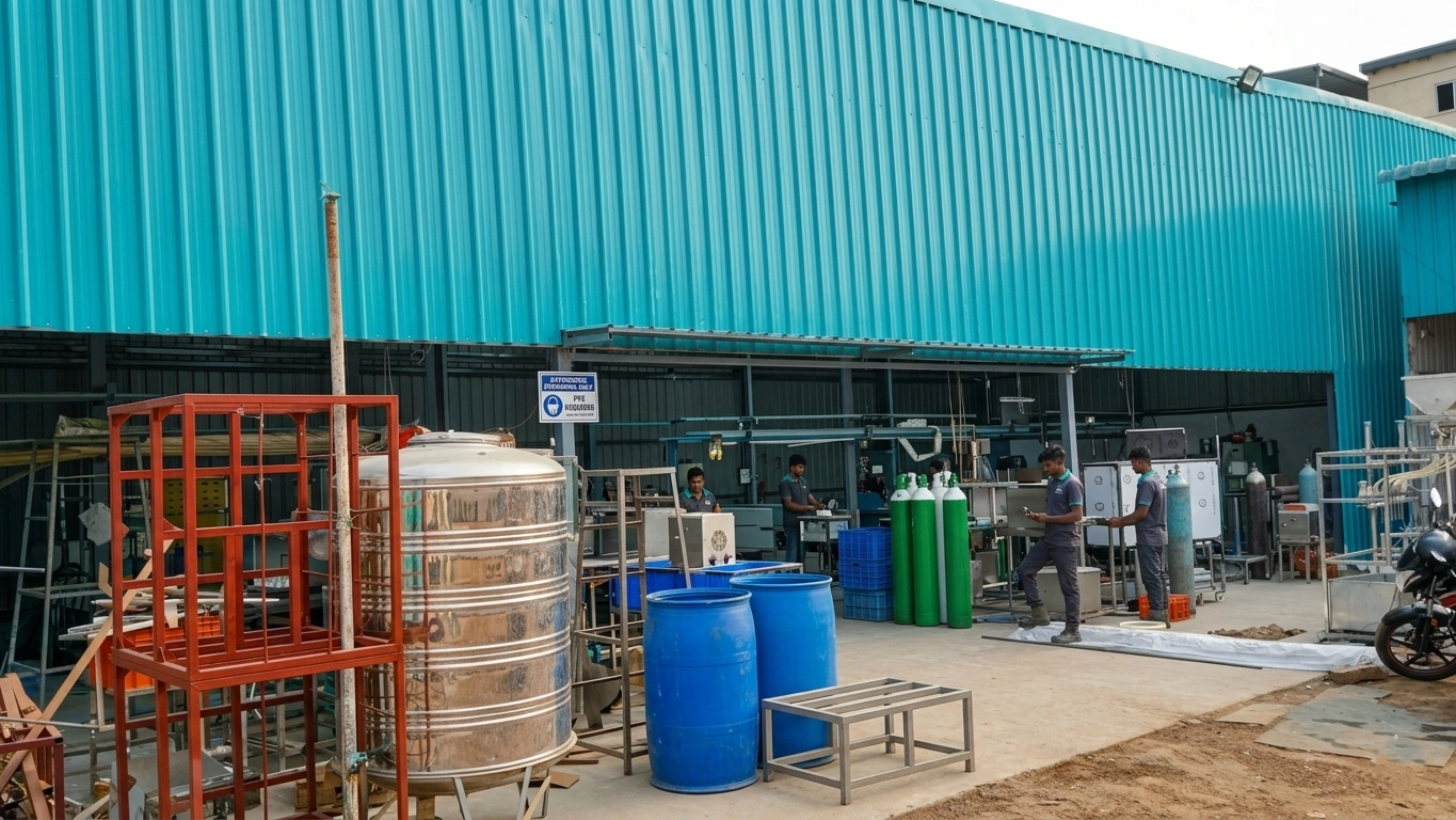image featuring manufactuing unit of mallikarjuna and company at jeedimetla, hyderabad, Telangana.
