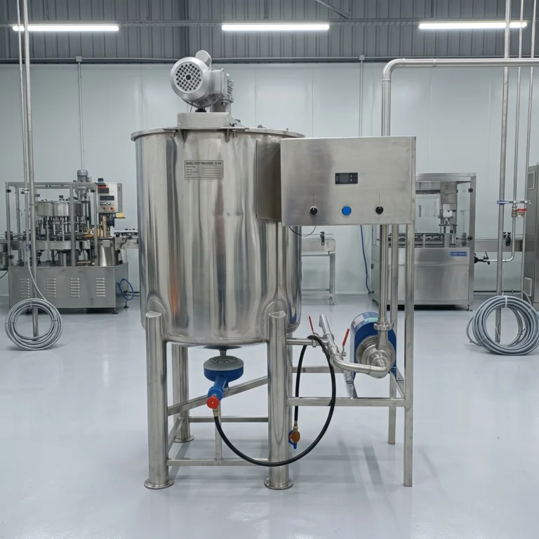 Image Featuring high quality Syrup mixer machine build with food grade stainless steel, mostly suitable for beverage plant like flavored soda, juice production plant.
