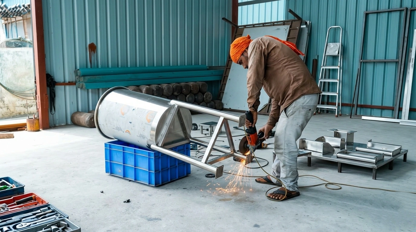 Syrup tank buffing at mallikarjuna and company