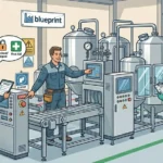 image showing final process of machine installation at customer place with training sassion with their workers.