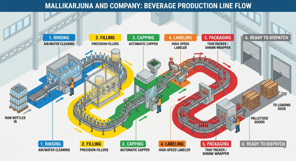 Image showing Mallikarjuna and company's production line machinery plant setup